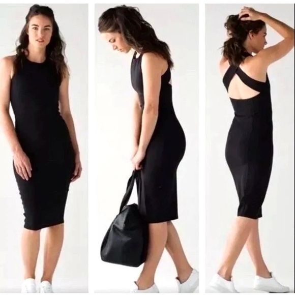 lululemon athletica Dresses & Skirts - Lululemon Athletica Black Midi Dress